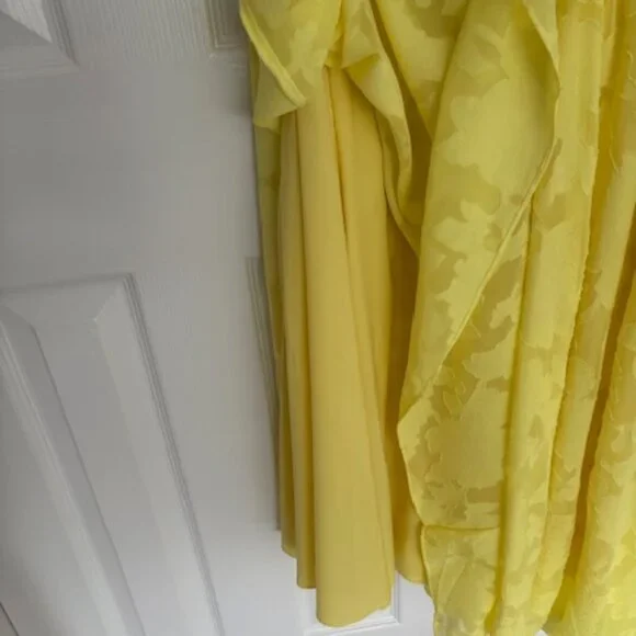 🌼 Jason Wu x ELOQUII Yellow Pleated Midi Dress – Size 18 - Picture 8 of 14